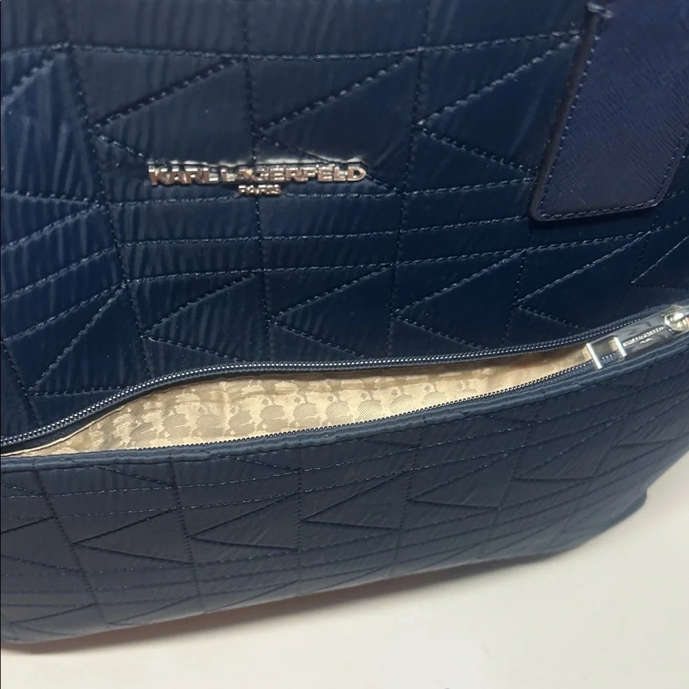 Karl Lagerfeld Quilted Navy Tote - Picture 3 of 6